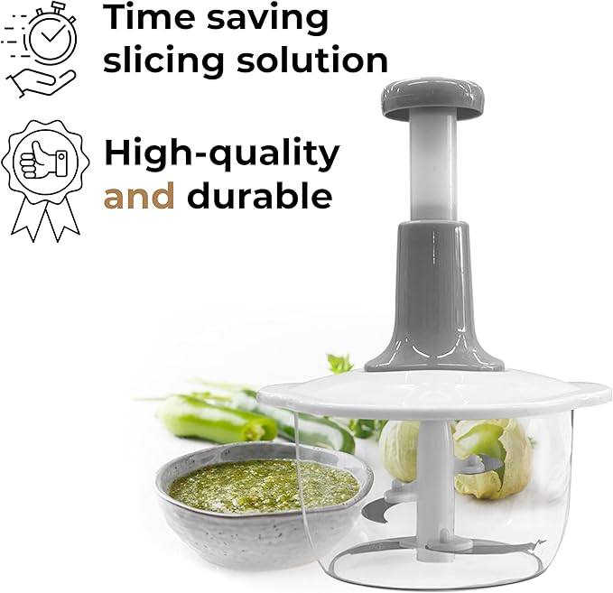 Multifunctional Manual Hand Push Chopper For Vegetables & Meat 2L,